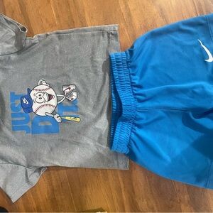 Nike Gray and Blue Kids Matching Set